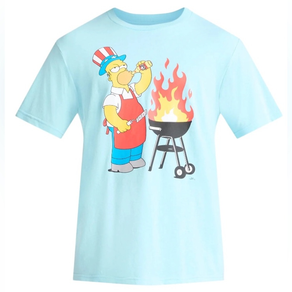 Simpons, Men's & Big Men's, Graphic Tee Shirt, Homer Griller Patriotic